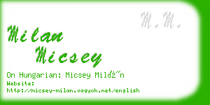 milan micsey business card